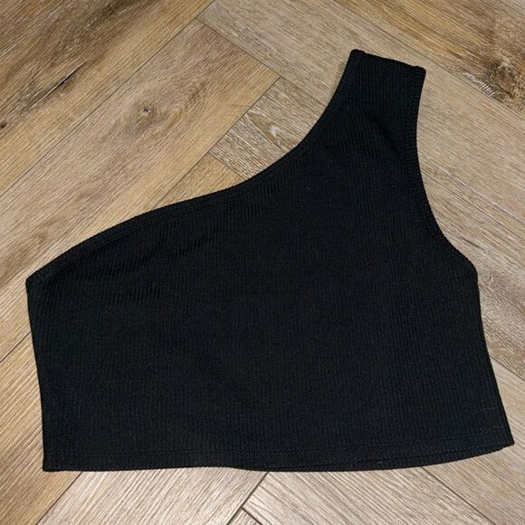 Reformation Ribbed One Shoulder Crop Top - Picture 1 of 4